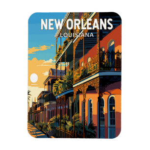 New Orleans Louisiana Reise Kunst Vintage Magnet