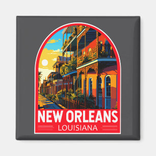 New Orleans Louisiana Reise Kunst Vintage Magnet