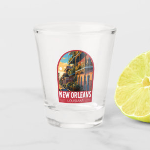 New Orleans Louisiana Reise Kunst Vintage Schnapsglas