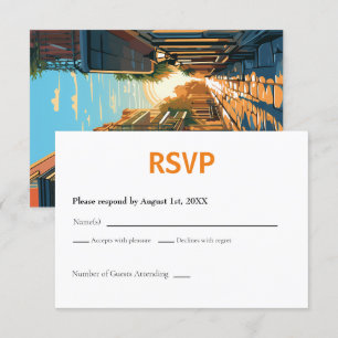 New Orleans Louisiana RSVP Card Retro Karte