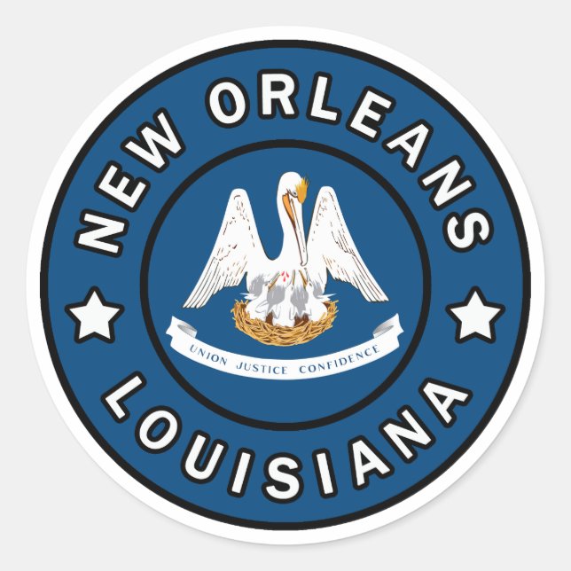 New Orleans Louisiana Runder Aufkleber (Vorderseite)