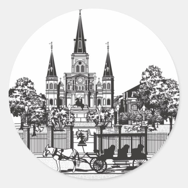 New Orleans, Louisiana Runder Aufkleber (Vorderseite)