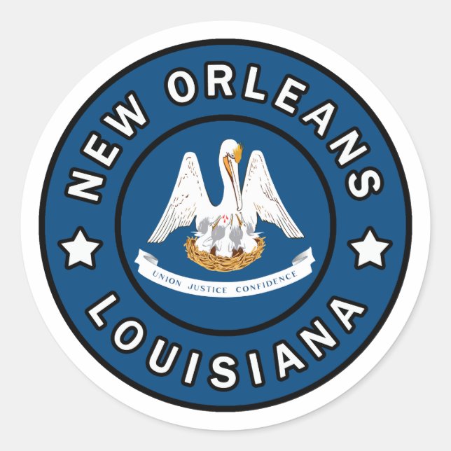 New Orleans Louisiana Runder Aufkleber (Vorderseite)