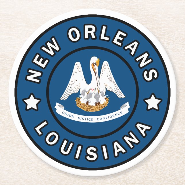 New Orleans Louisiana Runder Pappuntersetzer (Vorderseite)