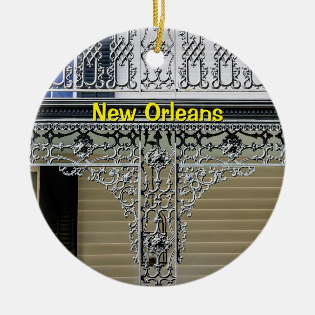 New Orleans, Louisiana, Schmiedeeisen und Cemetar Keramik Ornament (Vorne)