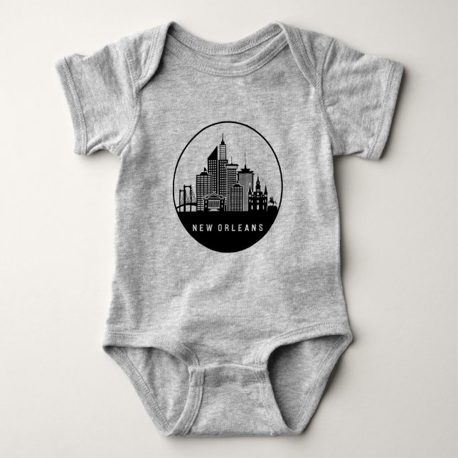 New Orleans Louisiana Skyline Baby Strampler (Vorderseite)
