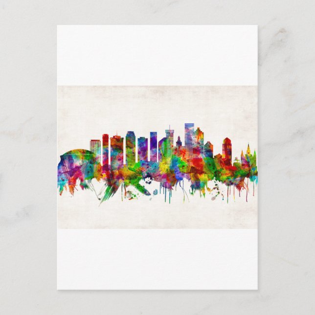 New Orleans Louisiana Skyline Feiertagspostkarte (Vorderseite)