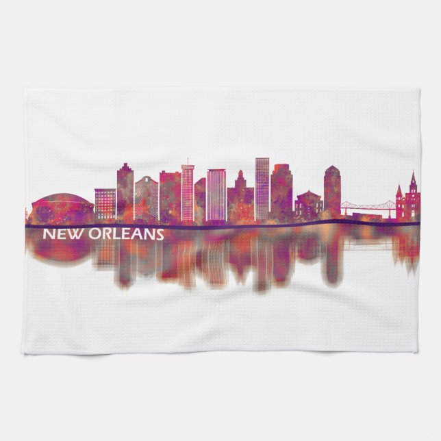 New Orleans Louisiana Skyline Geschirrtuch (Horizontal)