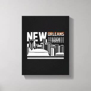 New Orleans Louisiana Skyline Reise Grafikdesign Leinwanddruck