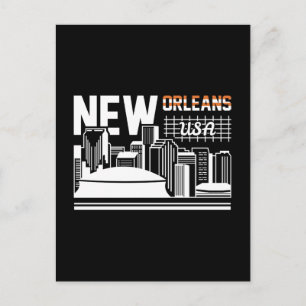 New Orleans Louisiana Skyline Reise Grafikdesign Postkarte