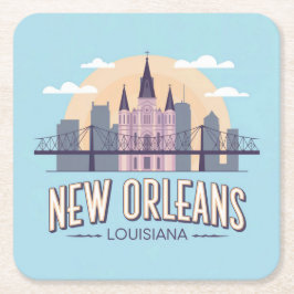New Orleans Louisiana Square Untersetzer Set