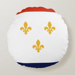 New Orleans (Louisiana) Stadtflagge Rundes Kissen