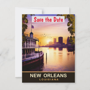 New Orleans, Louisiana, Travel Postcard, Save The Date
