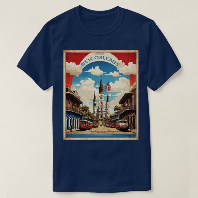New Orleans Louisiana USA Tou T-Shirt (Design vorne)