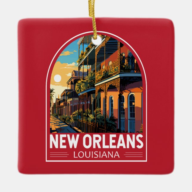 New Orleans Louisiana Vintag Keramikornament (Vorderseite)