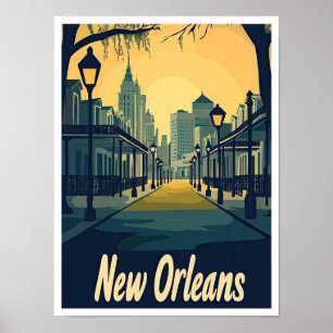 New Orleans Louisiana Vintage Poster