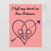 New Orleans Love Heart & Fleur de Lis