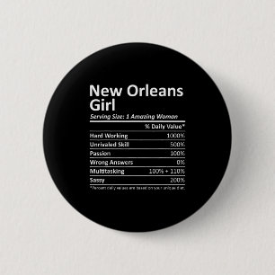 New Orleans Mädchen La Louisiana Lustige Stadt Hei Button
