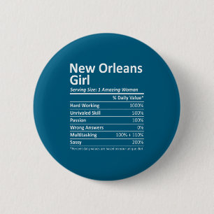 New Orleans Mädchen La Louisiana Lustige Stadt Hei Button