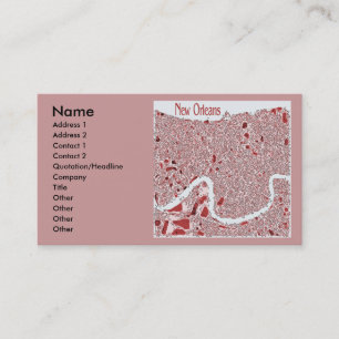 New Orleans Map Abstrakt Visitenkarte