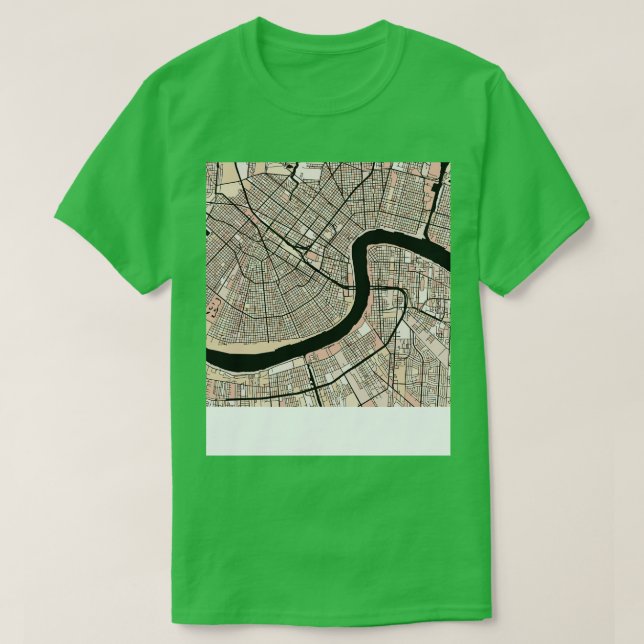 New Orleans Map Muster in Soft Pink Pastels TShir T-Shirt (Design vorne)
