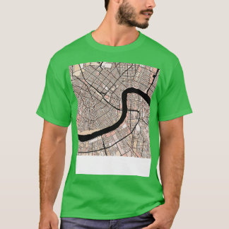 New Orleans Map Muster in Soft Pink Pastels TShir T-Shirt
