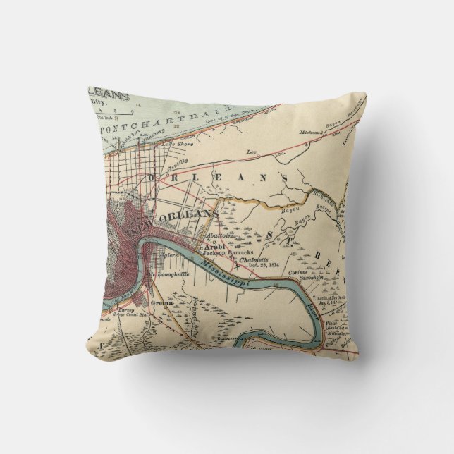 New Orleans Map Pillow Kissen (Vorderseite)