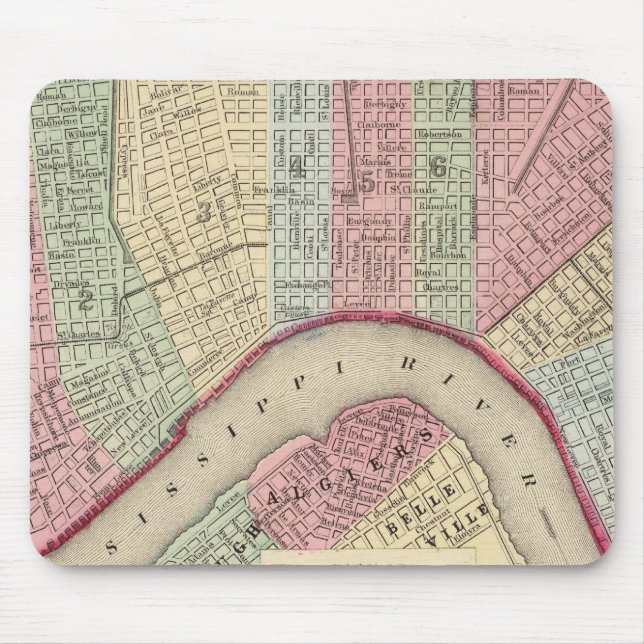 New Orleans Map von Mitchell Mousepad (Vorne)