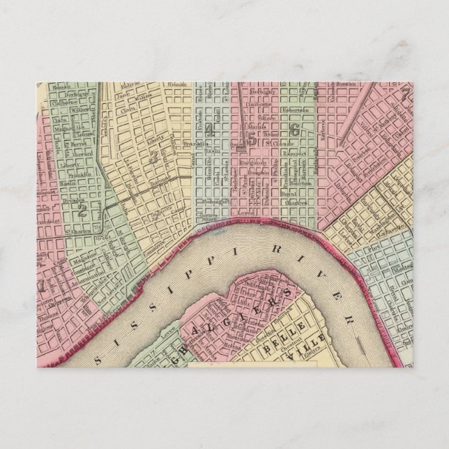 New Orleans Map von Mitchell Postkarte (Vorderseite)
