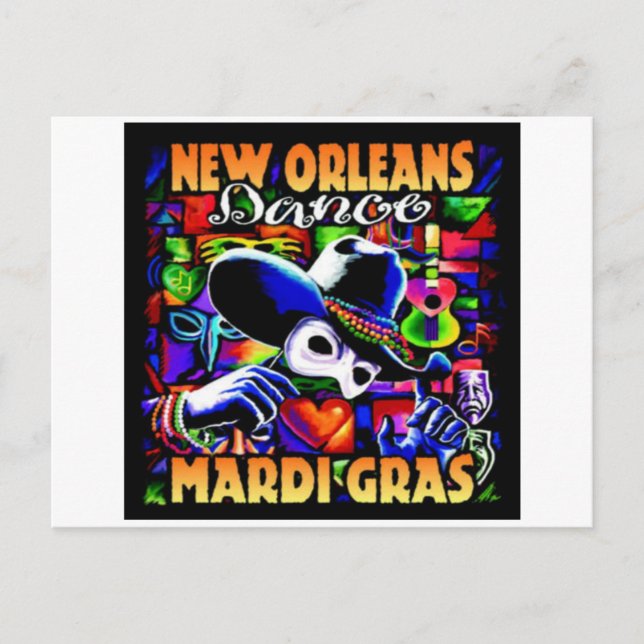 New Orleans Mardi Gras #010 Postkarte (Vorderseite)