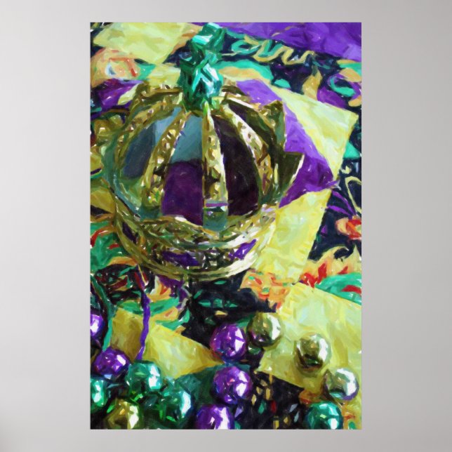 New Orleans Mardi Gras Hat Beads Poster drucken (Vorne)