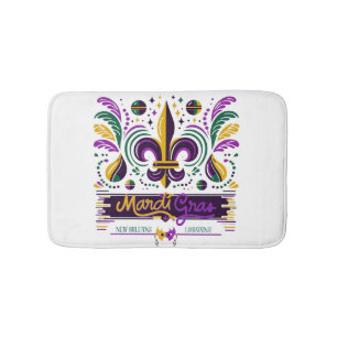 New Orleans Mardi Gras lila gelb grün Badematte