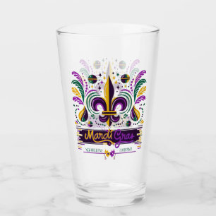 New Orleans Mardi Gras lila gelb grün Glas