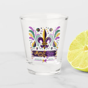 New Orleans Mardi Gras lila gelb grün Schnapsglas
