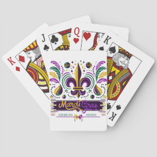 New Orleans Mardi Gras lila gelb grün Spielkarten