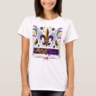 New Orleans Mardi Gras lila gelb grün T-Shirt