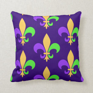New Orleans Mardi Gras Lila Lilie Kissen