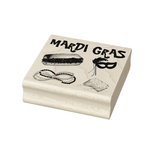 New Orleans Mardi Gras Maskenperlen Beignet NOLA Gummistempel (Stempel)