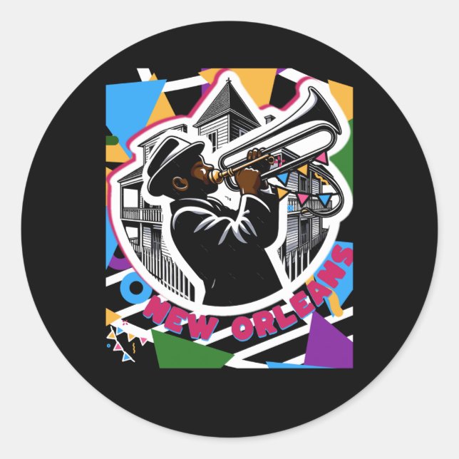 New Orleans Mardi Gras Trombone Sticker (Vorderseite)