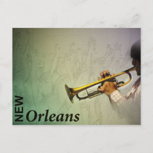 New Orleans Mardi Gras und Jazz Fotomanipulation Postkarte