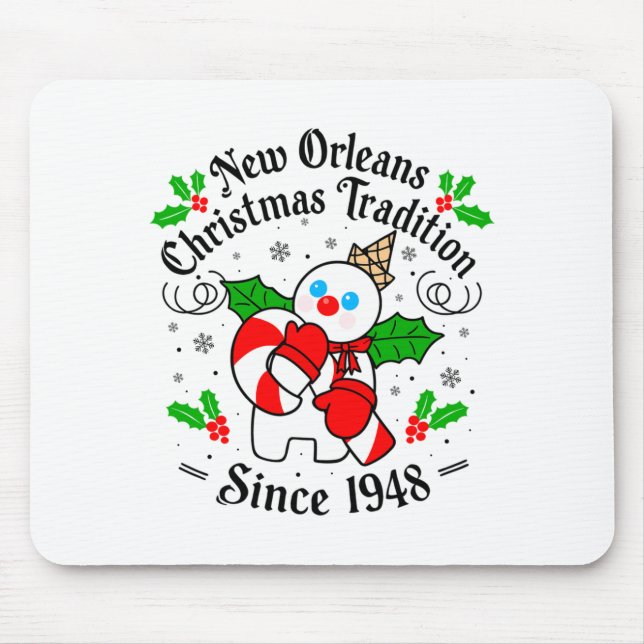 New Orleans Mr Bingle Christmas Tradition Snowman  Mousepad (Vorne)