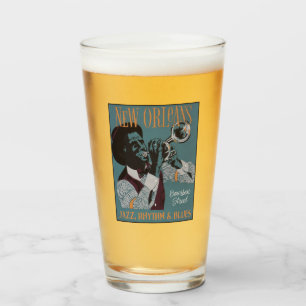 New Orleans Music - benutzerdefinierter Text Glas