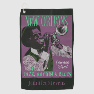 New Orleans Music Custom Text Golf Handtuch 2/3