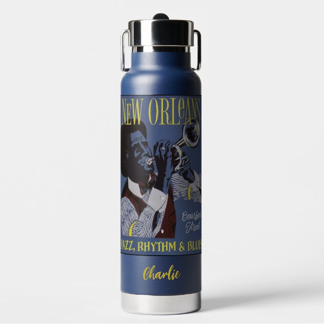 New Orleans Music individuelle Name Trinkflasche (Vorderseite)