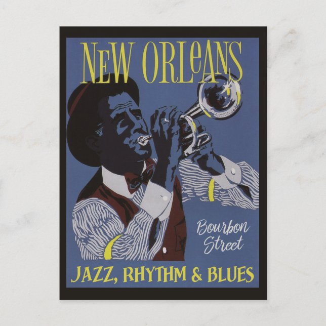 New Orleans Music Postcard Postkarte (Vorderseite)