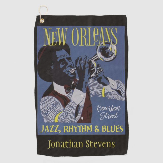 New Orleans Music texte personnalisé serviette de  (Devant)