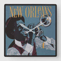 New Orleans Music Wanduhr