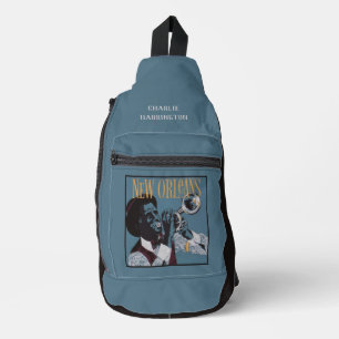New Orleans Musik benutzerdefinierter Name Crossbody Bag