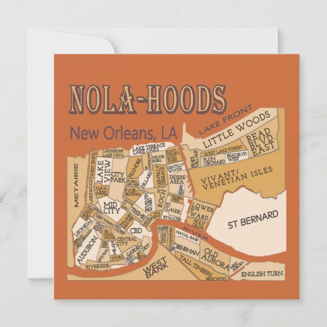 New Orleans Neighhoods Map, NOLA_HOODS (Vorderseite)