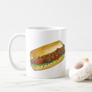 New Orleans NOLA Cajun Shrimp Po'Boy Sandwich Kaffeetasse